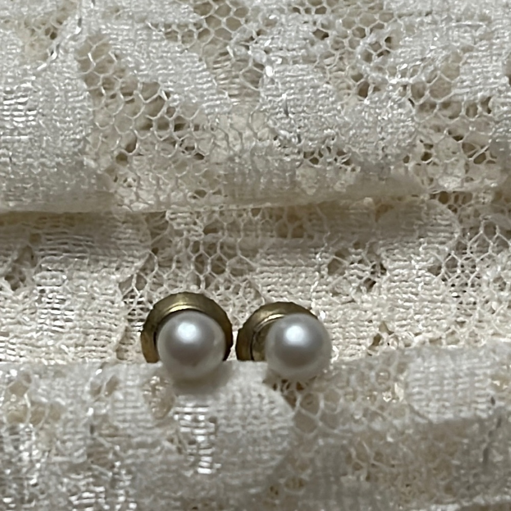 Napier/vintage faux pearl earrings - Picture 1 of 3